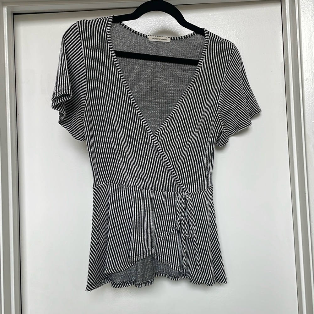 Caution to the Wind Striped Blouse
